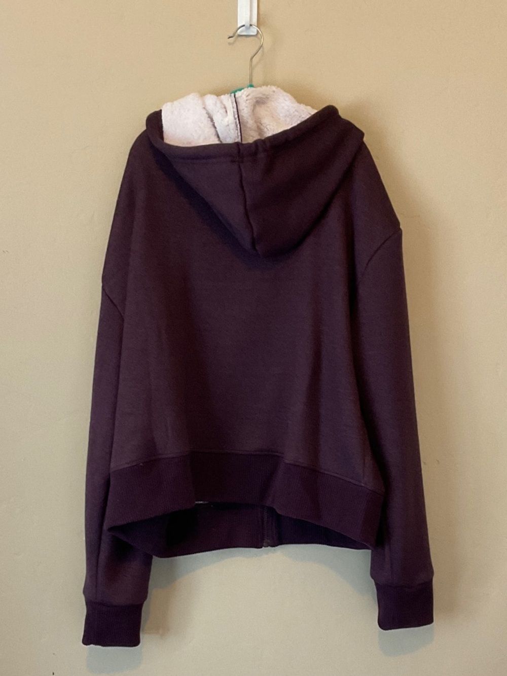 women’s Sherpa-Lined Zip Hoodie - Dark Plum - Picture 2 of 4